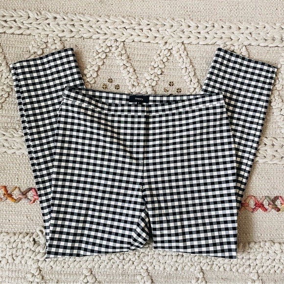 Theory Gingham Skinny Stretch Pant - Picture 2 of 7